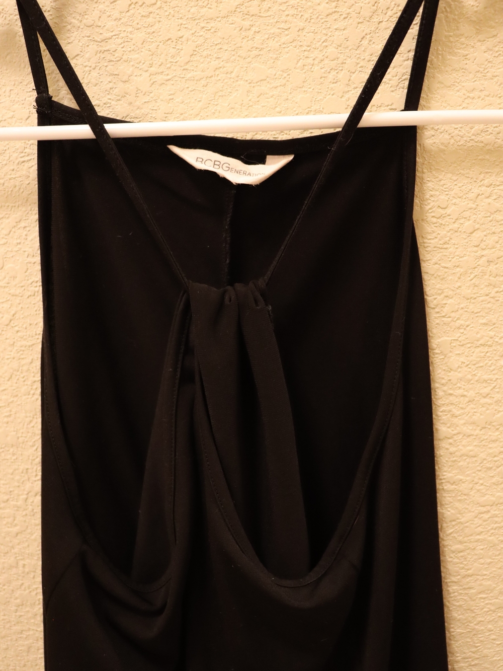 BCBGeneration Black Draped Tie-Front Slip Dress